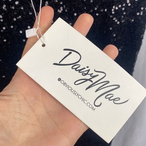 Daisy Mae by Obviously Chic Black Sequin Sparkle Legging Pants - Size Small - Picture 10 of 14